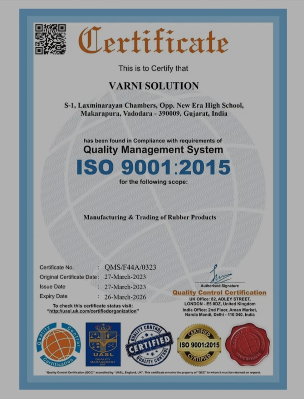 ISO Certificate